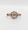 Bague 54 Ancienne bague marguerite or rose, diamants taille rose (circa 1900) 58 Facettes A05495