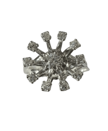 Bague marguerite fleur or blanc platine diamants 58 Facettes