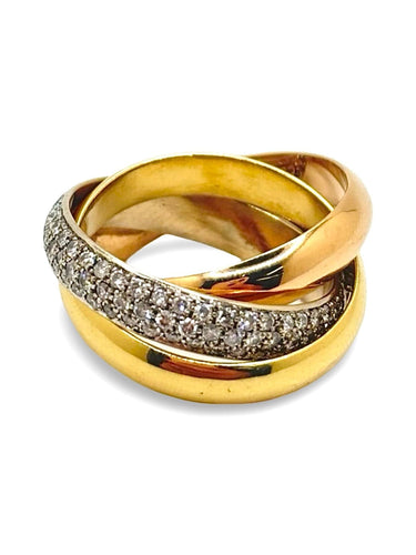 Bague 56 Bague 3 ors et diamants 2 ct 58 Facettes