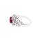 Bague 58 Bague or blanc, rubis et diamants. 58 Facettes 35218