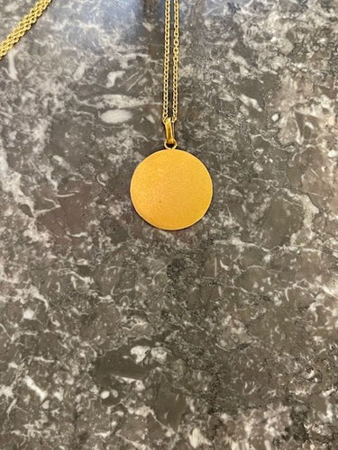 Pendentif Médaille de la Vierge Marie ancienne, à décor émaillé 58 Facettes