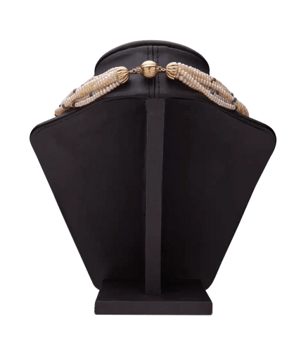 Collier Or jaune 18K Émeraude Rubis Saphir Perles