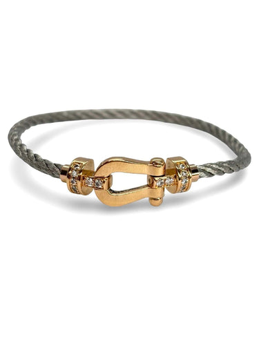 Bracelet Fred Force 10 or rose et diamants 0,12 ct 58 Facettes 1096