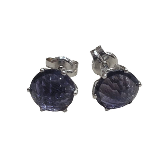 Ohrringe - Ohrringe aus Iolith und 18 Karat Weißgold 