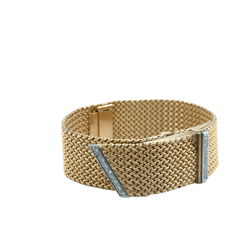 Montre Bracelet Montre Ruban Tressé - Or jaune et Diamants 58 Facettes 1.0000912/1