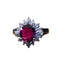 Bague Anneau de platine avec rubis et diamants 58 Facettes