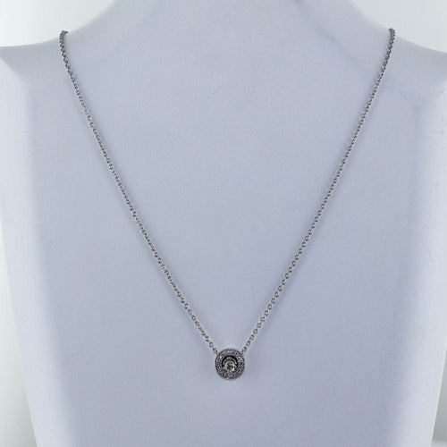 Collier Collier Or blanc Diamant rond 58 Facettes