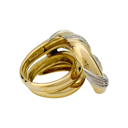 Bague 47 Bague "Noeud", deux ors sertie de diamants. 58 Facettes 31192