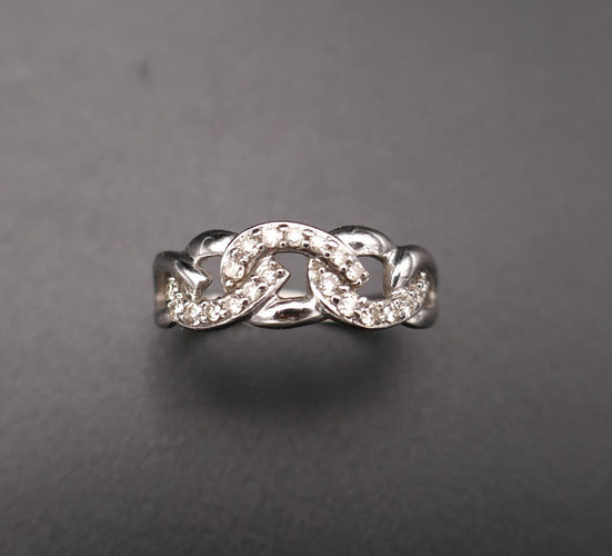 Bague 55.5 Bague Gourmette Diamants et Or Blanc 58 Facettes C73-04