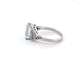 Bague 54 Bague en or blanc avec aigue-marine et diamants 58 Facettes