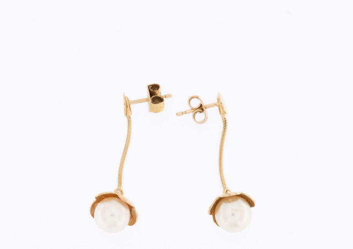 Boucles d'oreilles CACHAREL Parure Collier et Boucles d'Oreilles Or Jaune et Perles 58 Facettes