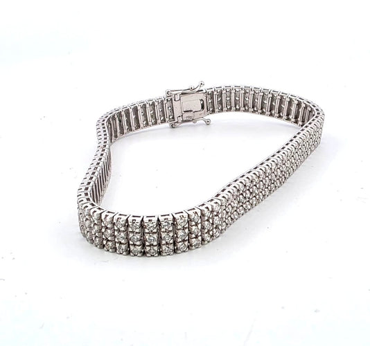Bracelet Bracelet en or blanc massif serti de diamants 58 Facettes