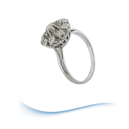 Bague 59.5 Bague de fiançailles Vintage or gris diamants 58 Facettes AA 1699