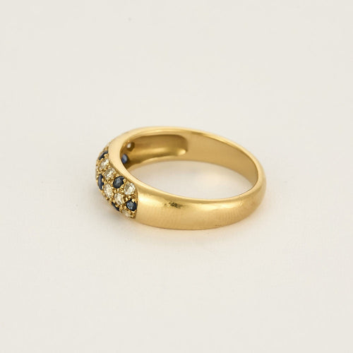 Bague 54 Bague en or jaune, diamants et saphirs 58 Facettes CRE0100X7