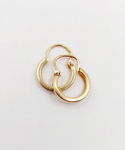 Boucles d'oreilles Mini créoles style Art Déco or rose 58 Facettes A06268