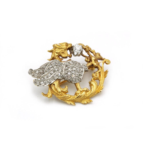 Broche Broche - Or jaune, Platine & Diamants 58 Facettes 250081R