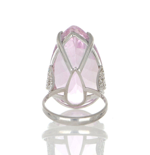 Bague 55 Bague en or blanc, kunzite, diamant 58 Facettes
