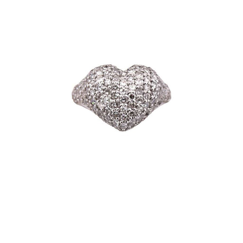Bague 54 Bague coeur en diamant 58 Facettes