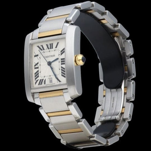 Montre Cartier Montre Tank Francaise Moyen Or Acier 58 Facettes MT43900