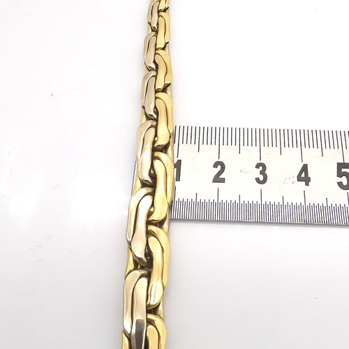 Collier Collier maillons haricots doublés en or deux tons 58 Facettes