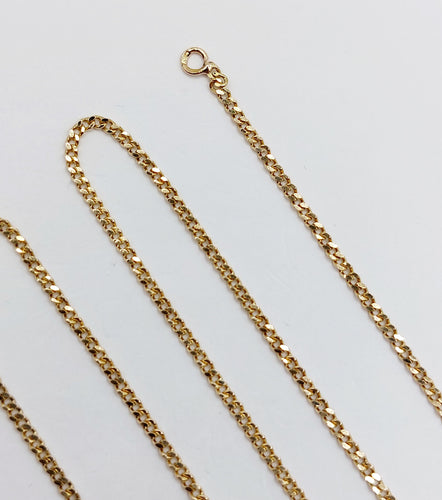 项链 - 复古18k黄金古巴链 44厘米 