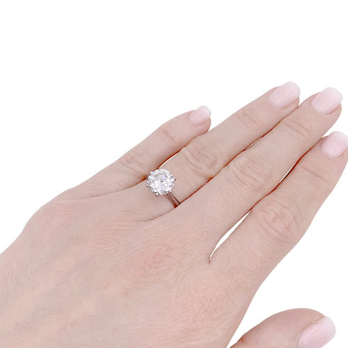Bague 50 Solitaire platine, or blanc, diamant 2,30 cts. 58 Facettes 32182