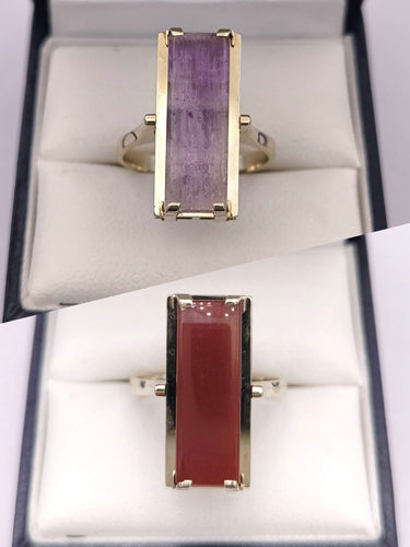 Bague 55 Bague reversible vintage or améthyste agate 58 Facettes