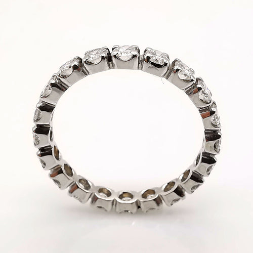 Bague 58 Alliance américaine or blanc et diamants 58 Facettes