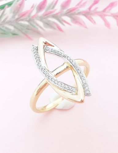 Bague 54.5 Bague Moderne Diamants Or 2 tons 18 K 58 Facettes AA 1613