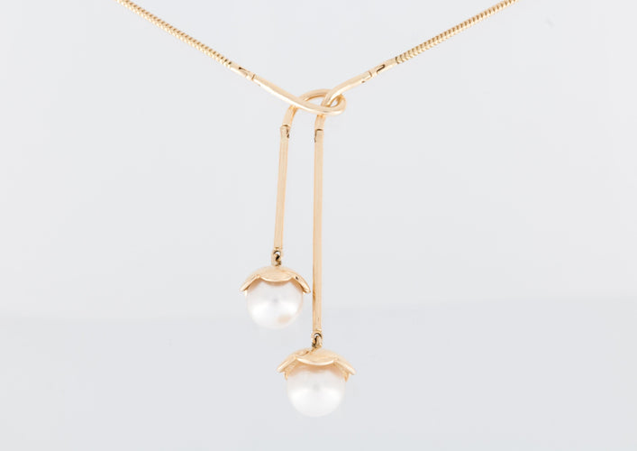 Boucles d'oreilles CACHAREL Parure Collier et Boucles d'Oreilles Or Jaune et Perles 58 Facettes