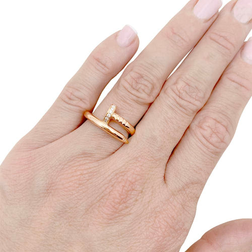 Bague 50 Bague Cartier, "Juste un Clou", or rose, diamants. 58 Facettes 35012