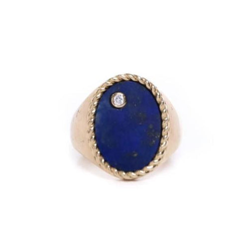 Bague 43 Bague Chevalière Yvonne Leo or jaune 58 Facettes 100347