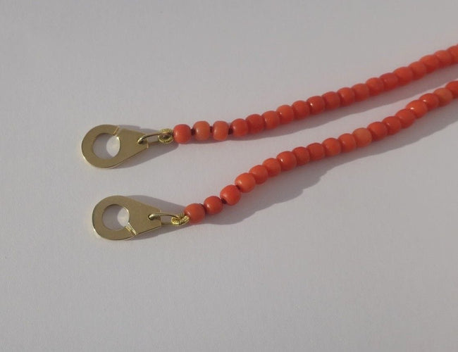 Collier Collier choker perles de corail en or jaune 18k 58 Facettes