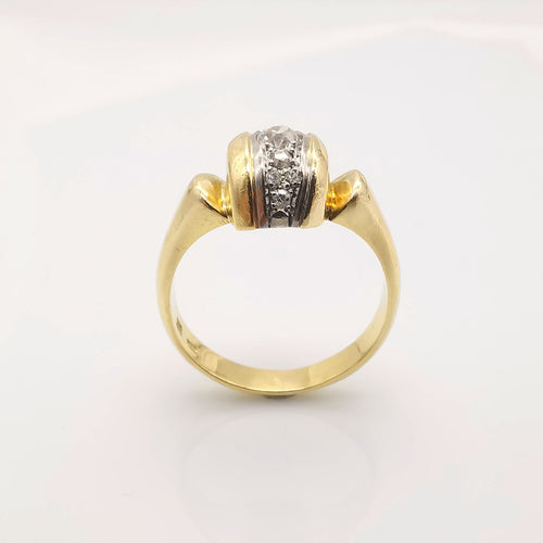 Bague 59 Bague en or jaune diamants 58 Facettes