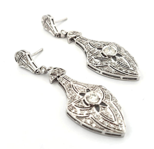 Boucles d'oreilles Boucles d'oreilles en or blanc avec diamants 58 Facettes