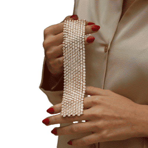 Bracelet Bracelet Manchette Souple Or 18k – 351 Diamants Brillants G-VS – 59.90 cts – 113.80 g 58 Facettes FB10860