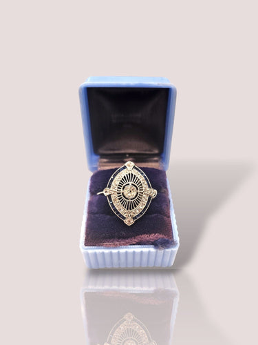 Bague 55 Bague Art Déco vintage en platine avec saphirs et diamants 58 Facettes 18806