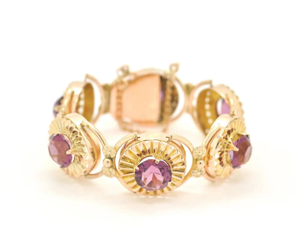 Bracelet Bracelet vintage en or 8 carats et quartz violet 58 Facettes 13762