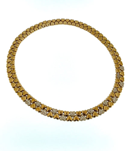 Collier Cartier Collier double cœur en or jaune 18 carats et diamants 58 Facettes