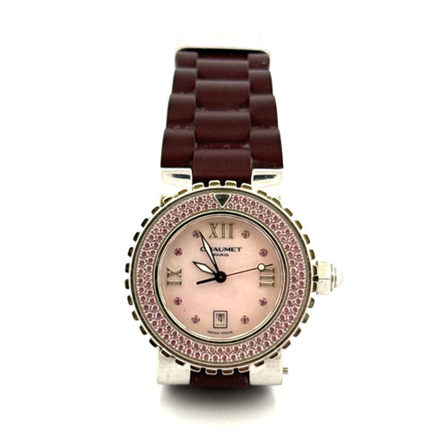 Montre Montre Chaumet class one saphirs roses et diamants 58 Facettes