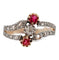 Bague 52.5 Bague victorienne or rose, diamants, pierres rouges (circa 1880) 58 Facettes A05228