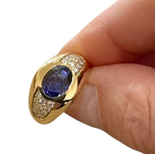 Bague 51 MAUBOUSSIN - bague or jaune, diamants, iolite 58 Facettes