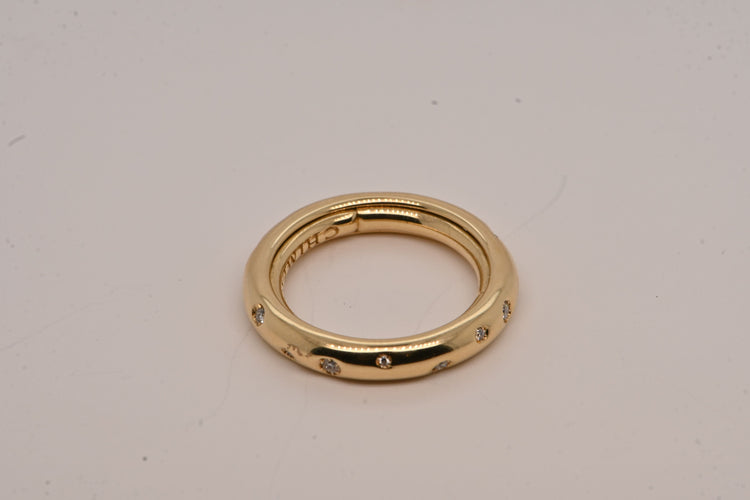 Bague 55 Bague en or jaune sertie de diamants taillés en brillant 58 Facettes