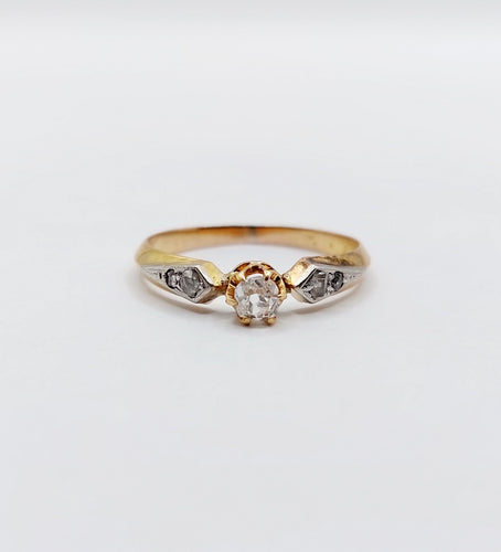 Bague 49.5 Bague antique or rose diamant taille ancienne (circa 1900) 58 Facettes A05142