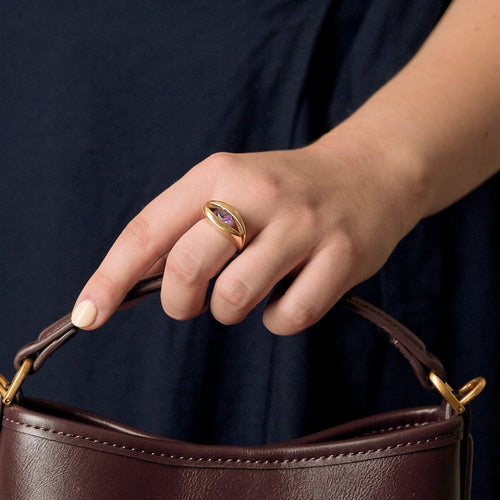 Bague 54,5 Bague en or jaune et améthyste 58 Facettes SOI3467X3