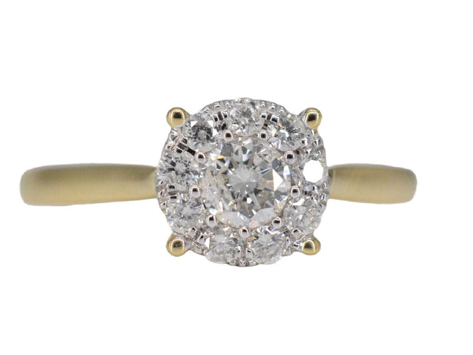Yellow gold ring with diamond