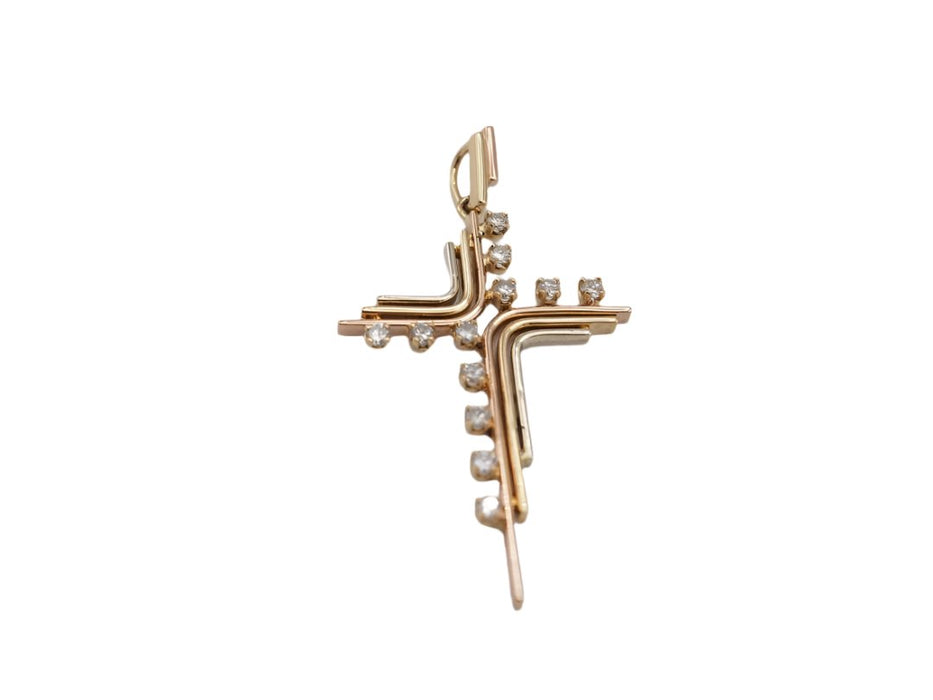 3 gold diamond cross