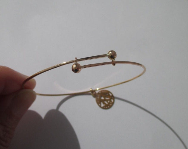 Bracelet Bracelet jonc et pendentif monogramme CM en or rose 58 Facettes