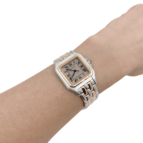 Montre Montre Cartier, "Panthère", acier, or. 58 Facettes 34383