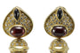 Boucles d'oreilles Boucles d'oreilles vintage en or jaune avec améthyste, onyx, rubis et diamants 58 Facettes 3294
